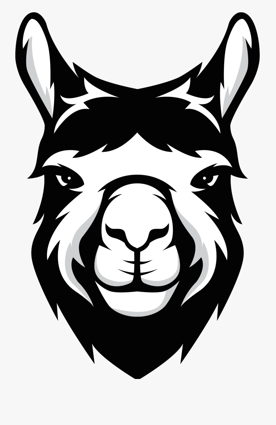 Clip Art Png Black For - Llama Face Clipart Black And White, Transparent Clipart