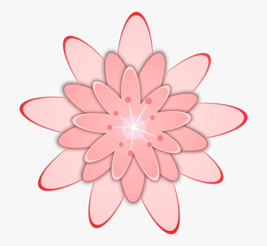 Pink Flower Clip Art Free Vector / 4vector - Pink Flower Clip Art, Transparent Clipart