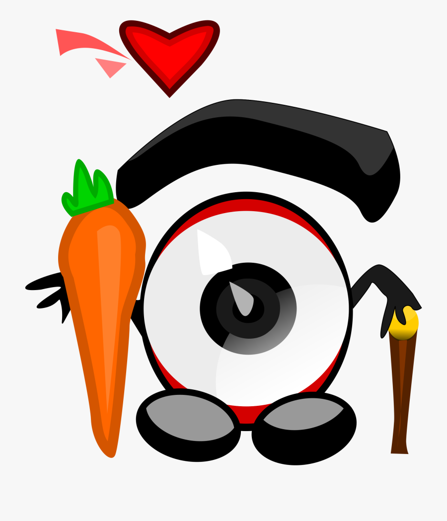 Eyeball And Carrot Love Vector Clipart Image, Transparent Clipart
