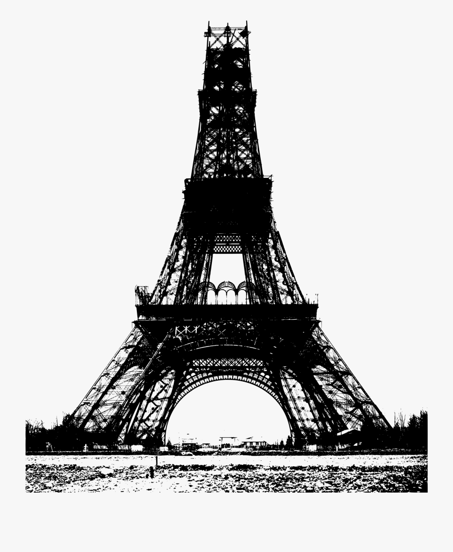 Eiffel Tower Bw Vintage Png - Eiffel Tower 1888, Transparent Clipart