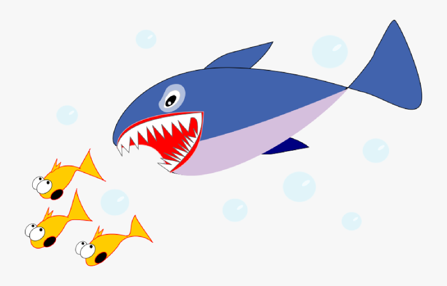 Shark And Fish Cartoon, Transparent Clipart