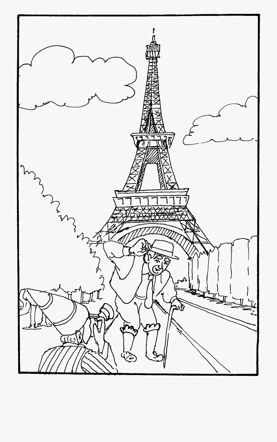 Eiffel Tower Silhouette Png Image Transparent - French Art Coloring Pages, Transparent Clipart