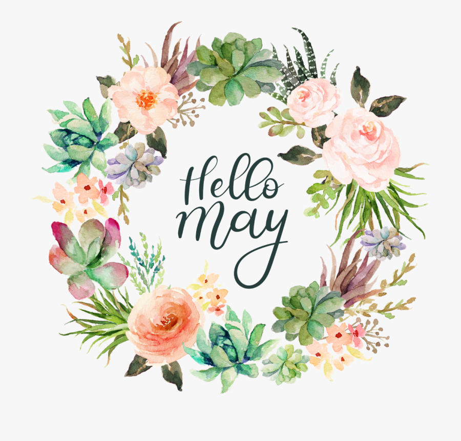 Clip Art Hello May Images - Dessin Couronne De Fleurs, Transparent Clipart