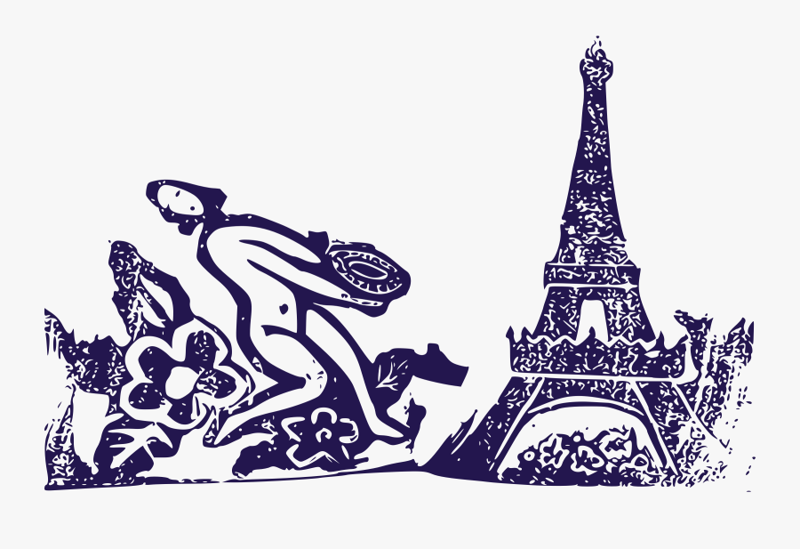 Lady And Eiffel Tower Clip Arts, Transparent Clipart