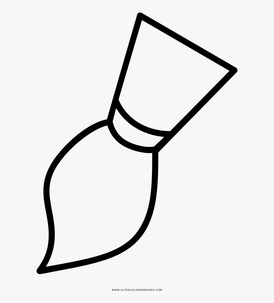 Paint Brush Coloring Page - Line Art, Transparent Clipart