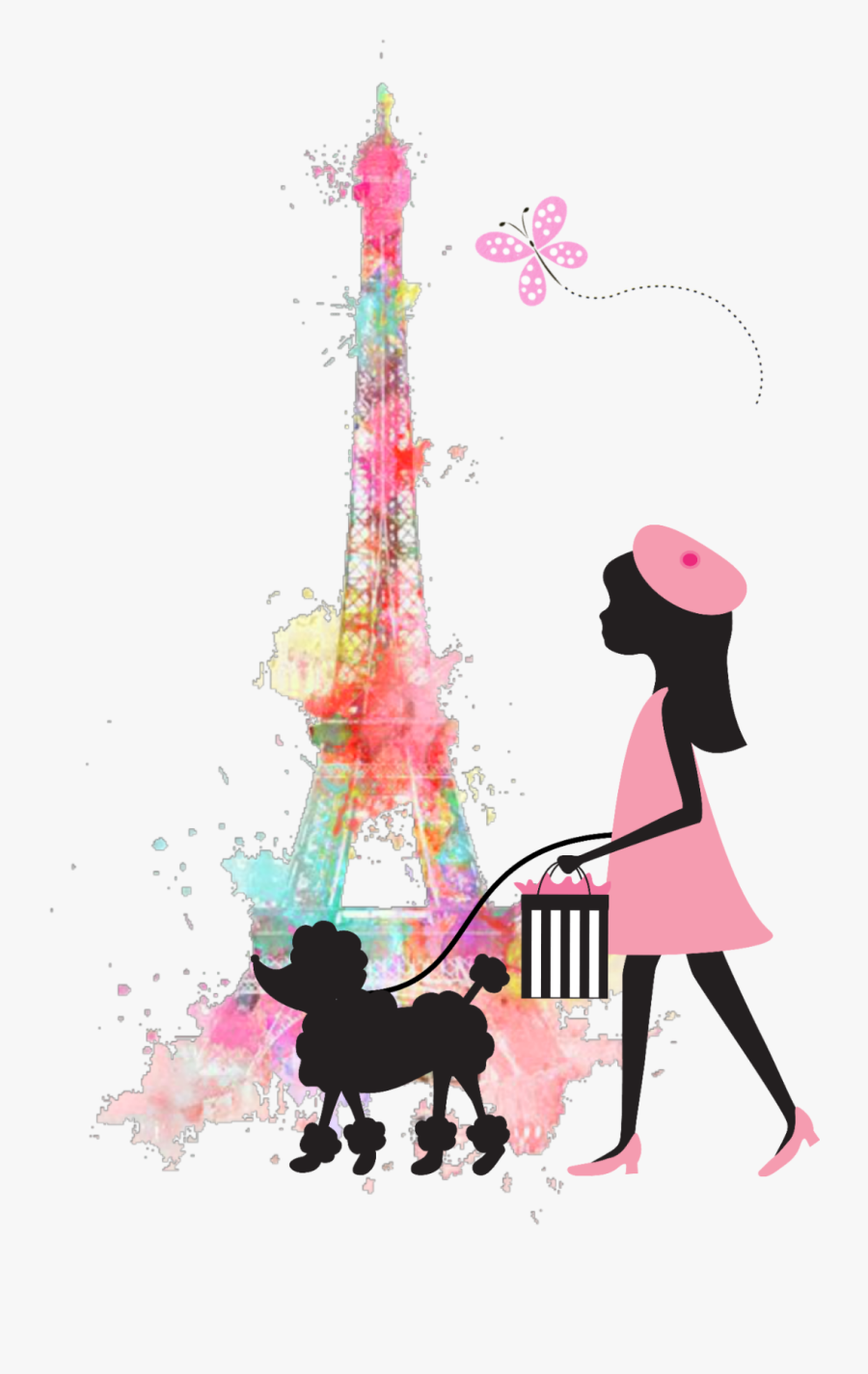 #ftestickers #clipart #paris #eiffeltower #girl #colorsplash - Paris Png, Transparent Clipart