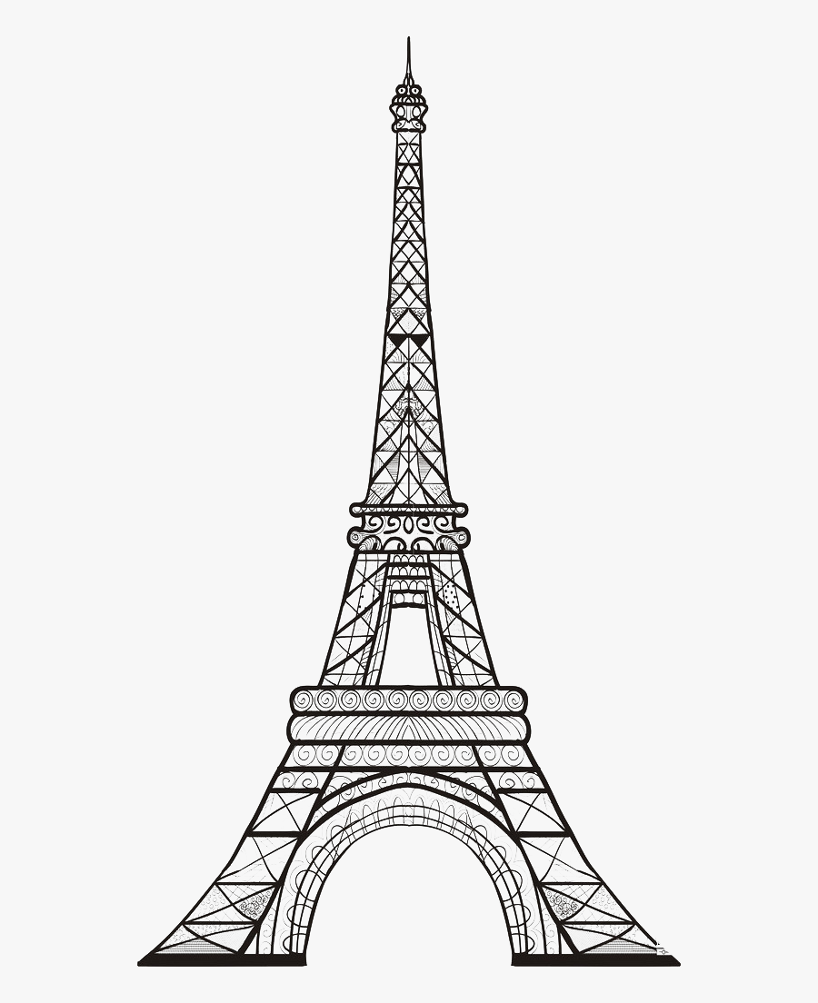 Sketch Of The Eiffel Tower - Eiffel Tower Illustration Png, Transparent Clipart