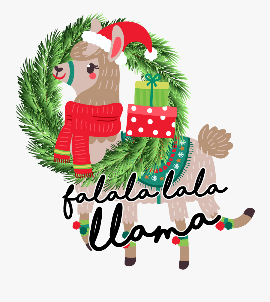 Christmas Printed Transfers - Christmas Llama Png, Transparent Clipart