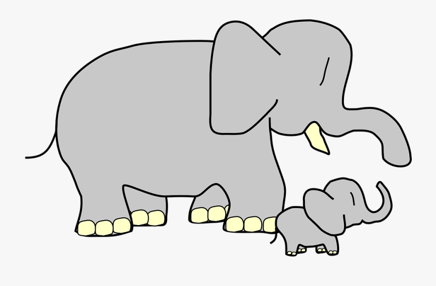 Free Elephant Clipart And Animations - Big Elephant And Small Elephant, Transparent Clipart