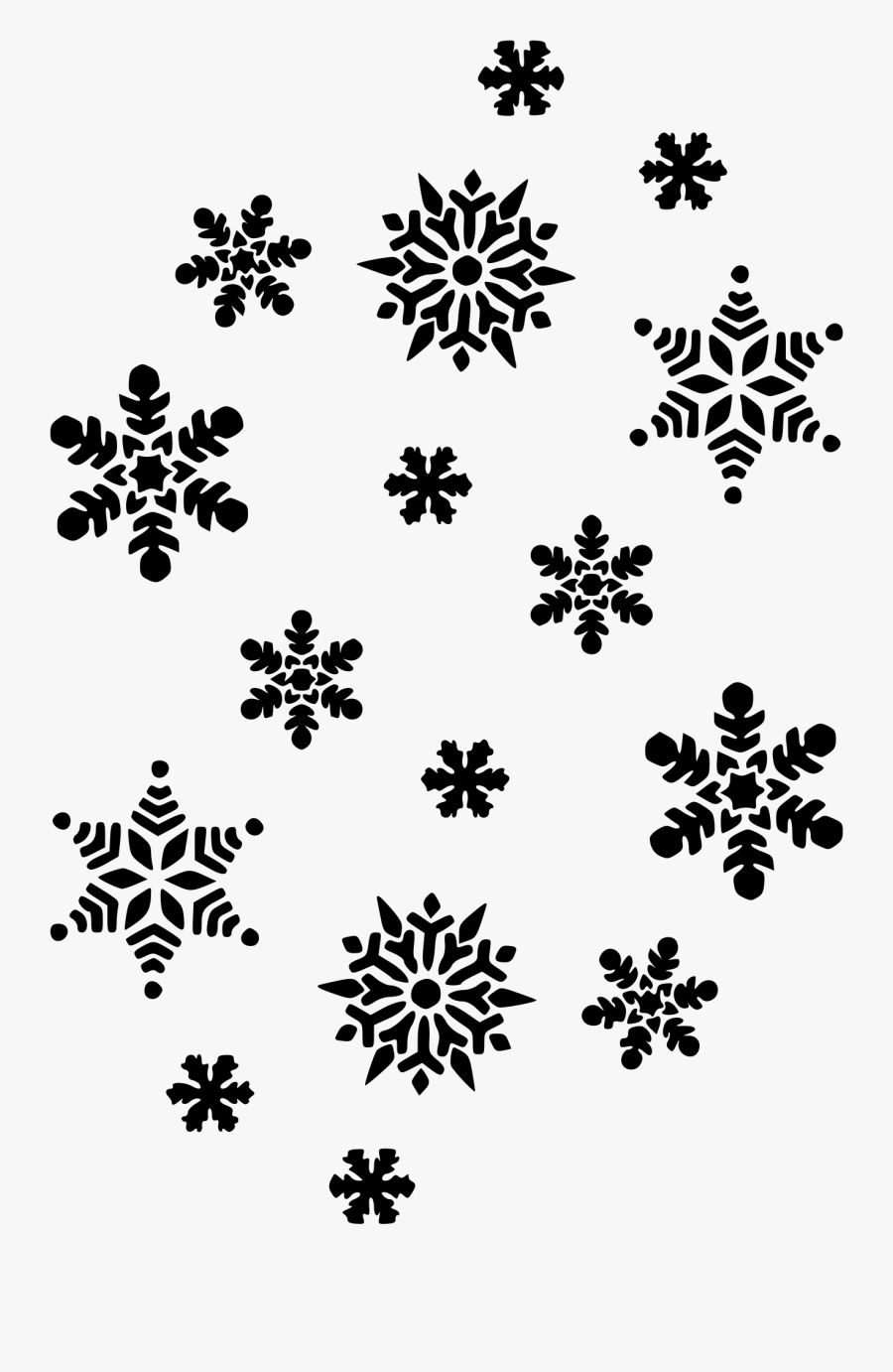 Snowflakes Black White Line Art Christmas Xmas Holiday - Black And White Snowflakes Clipart, Transparent Clipart