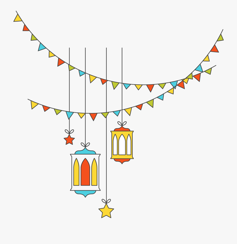 Decorative Flat Islamic Festival Light Lights Vector - Festival Vector Png, Transparent Clipart