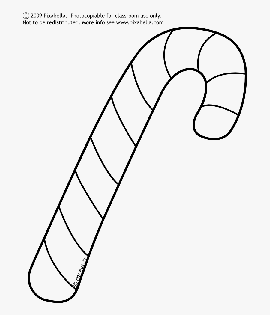 Candy Cane Clipart Black And White Free - Candy Cane Coloring Pages, Transparent Clipart