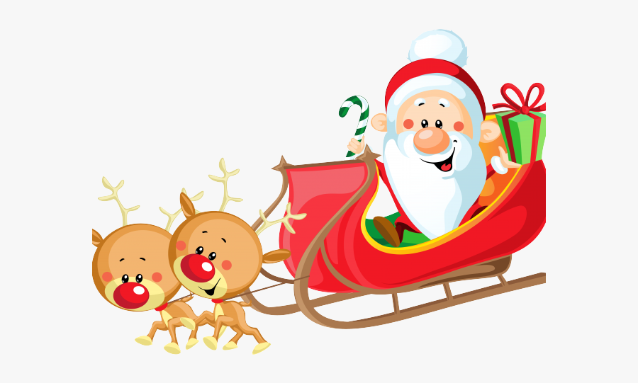 Santa On Sleigh Clipart, Transparent Clipart
