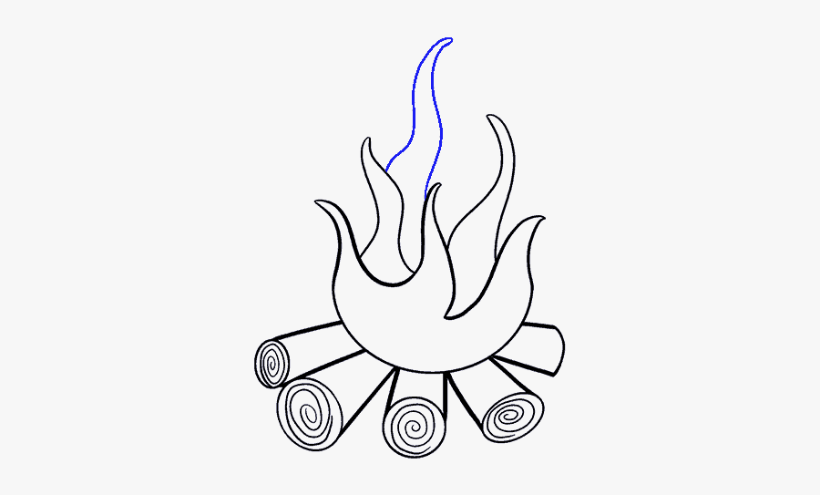 Fire Line Art - Draw A Fire, Transparent Clipart