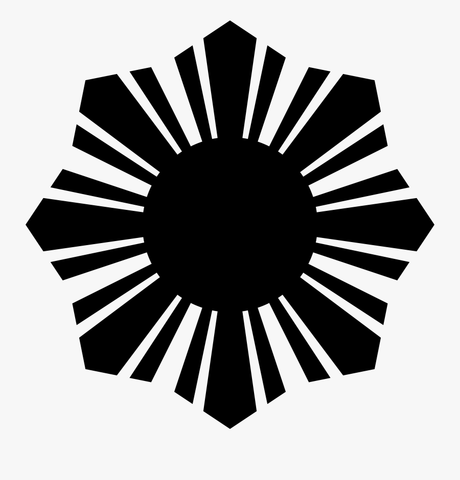 Sun Symbol Black Png Freeuse Download - Sun On Philippine Flag, Transparent Clipart