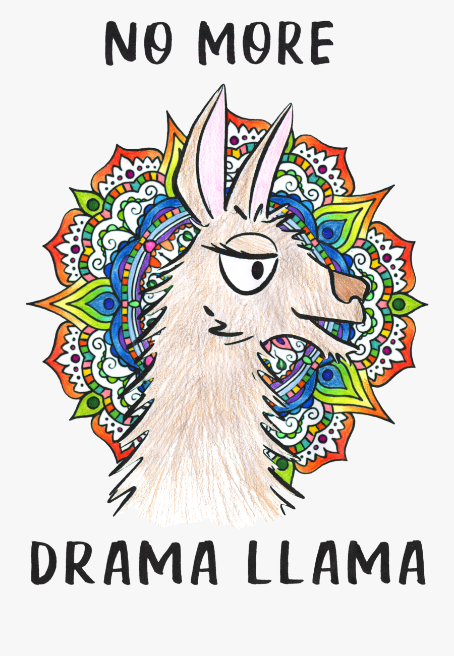 Get A Little Bohemian With Our Drama Llama Design - Poster, Transparent Clipart