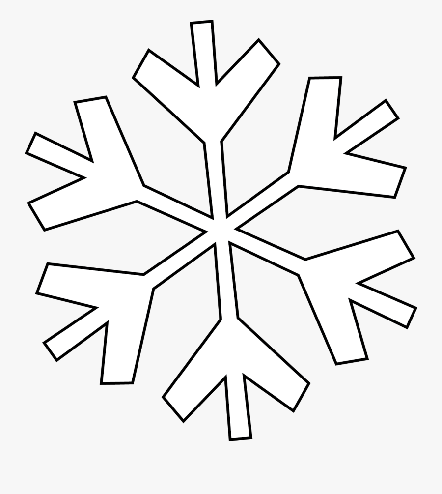 Snowflake Clipart Line Drawing - Snowflake Clipart Free Black And White, Transparent Clipart
