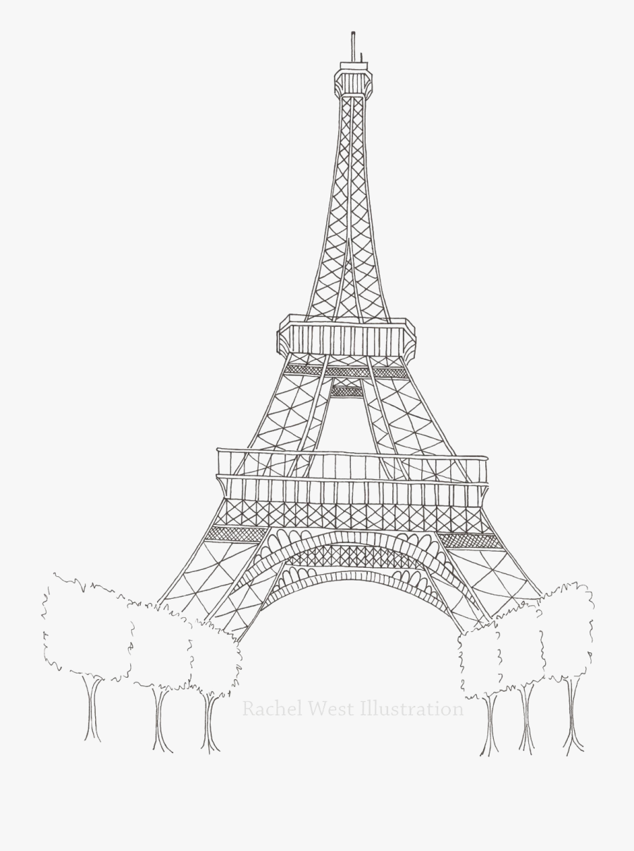 Eiffel Tower Silhouette Transparent Images - Draw An Easy Eiffel Tower, Transparent Clipart