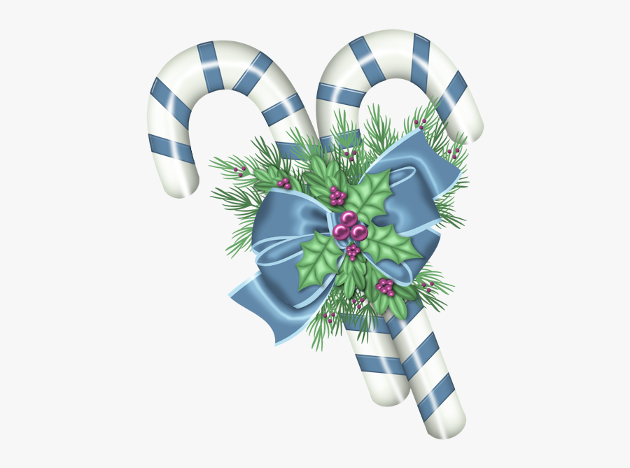 Blue Candy Canes Clipart, Transparent Clipart