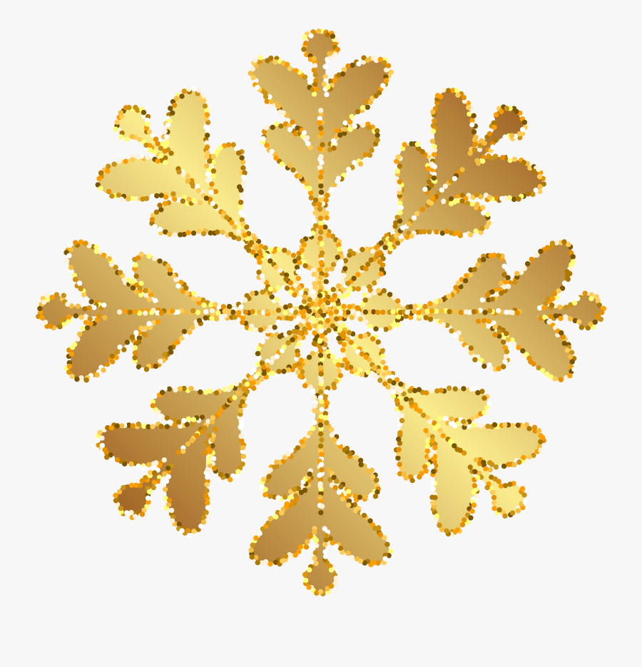 Snowflake Clipart Art Images - Gold Snowflake Transparent Background, Transparent Clipart