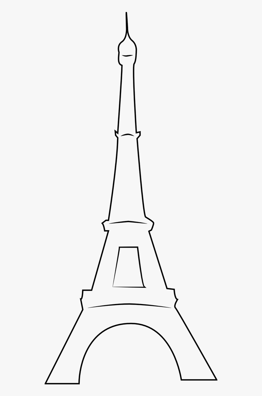 Eiffel Tower Outline, Transparent Clipart