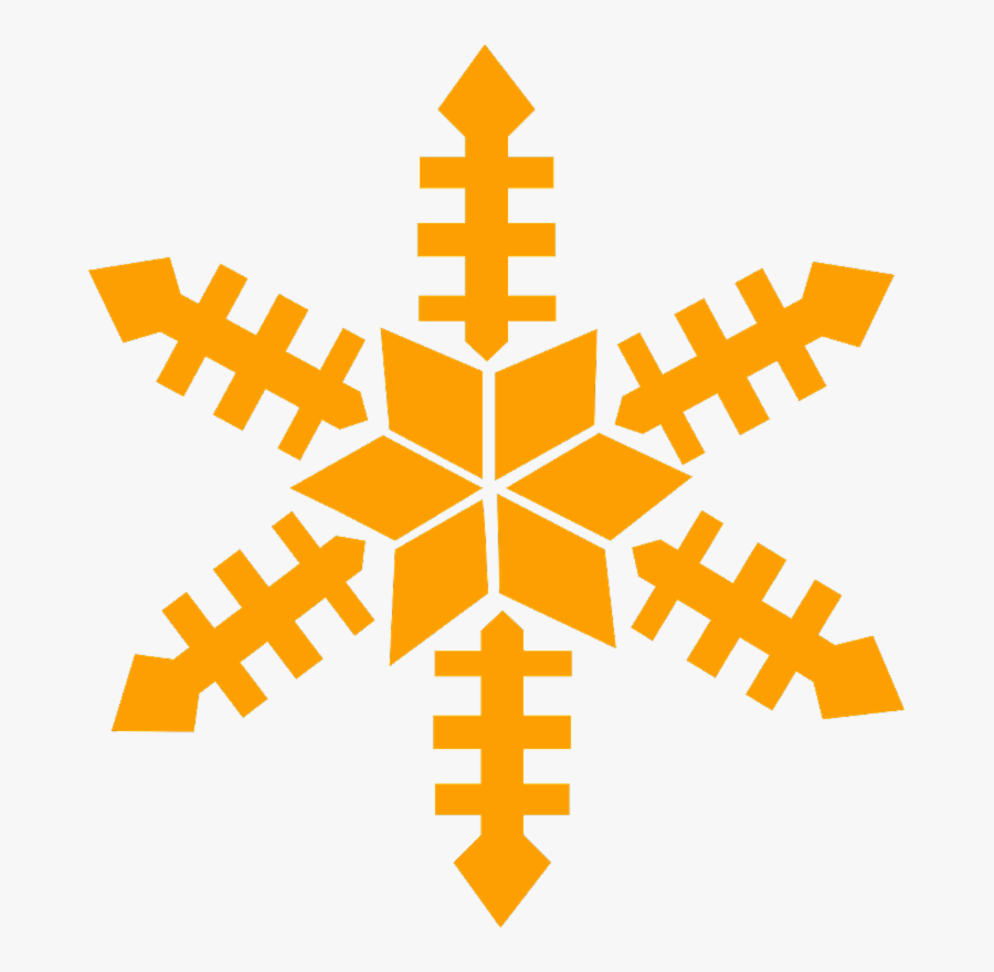 Orange Snowflake Clipart, Transparent Clipart