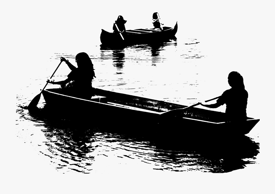 Canoe Clipart Silhouette - Silhouette Png Fishing Boat, Transparent Clipart