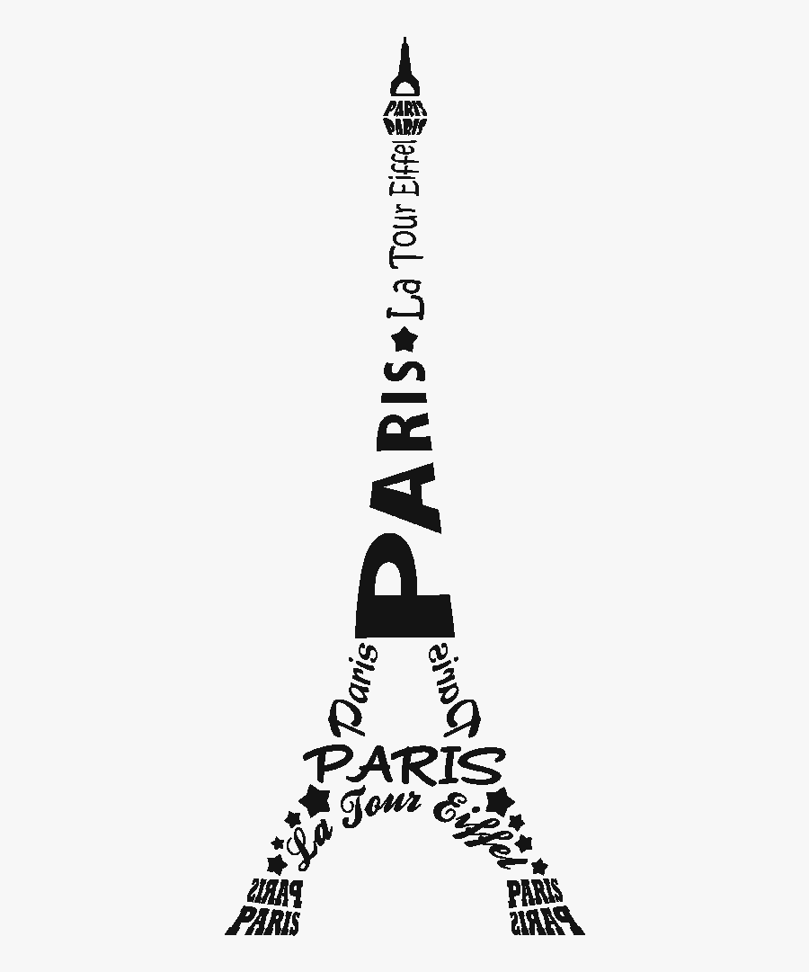 Eiffel Tower Word Art, Transparent Clipart