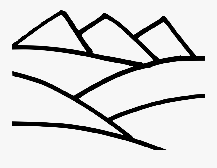 Clip Art Outline Of Mountains - Clipart Of A Mountain Outline, Transparent Clipart