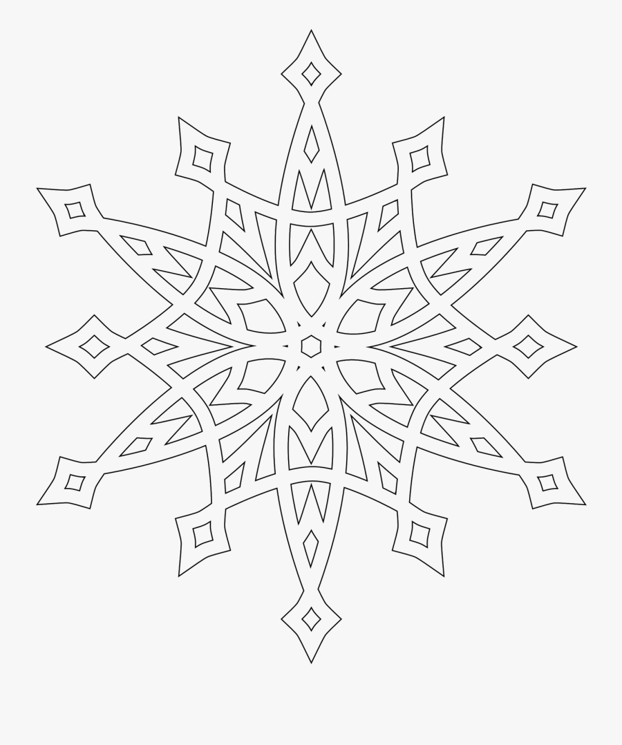 Snowflake Clipart Stencil - Frozen Snowflake Coloring Page, Transparent Clipart