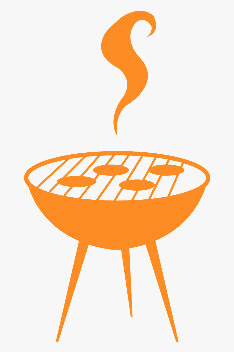 Bbq Clipart Silhouette - Bbq Vector Graphic Orange, Transparent Clipart