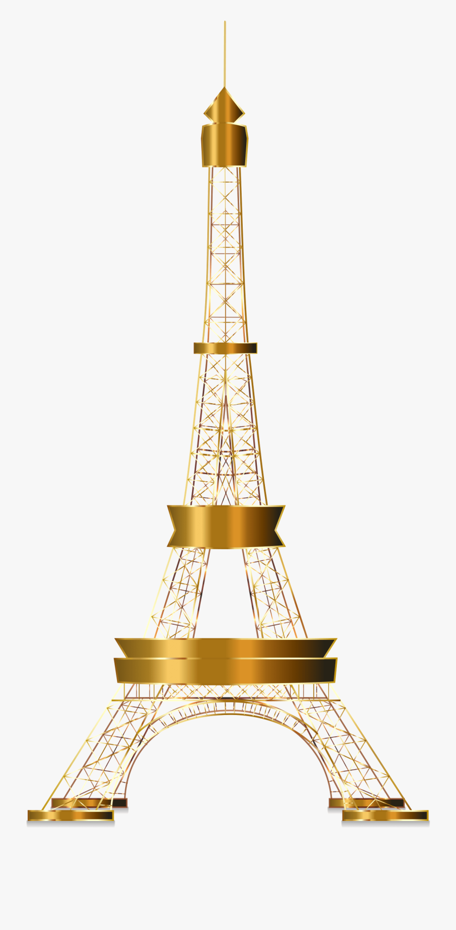 Gold Eiffel Tower Transparent Background, Transparent Clipart