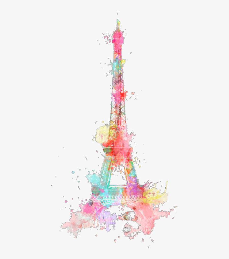 Ftestickers Watercolor Eiffeltower Paris Colorful Freet - Cute Eiffel Tower Background, Transparent Clipart