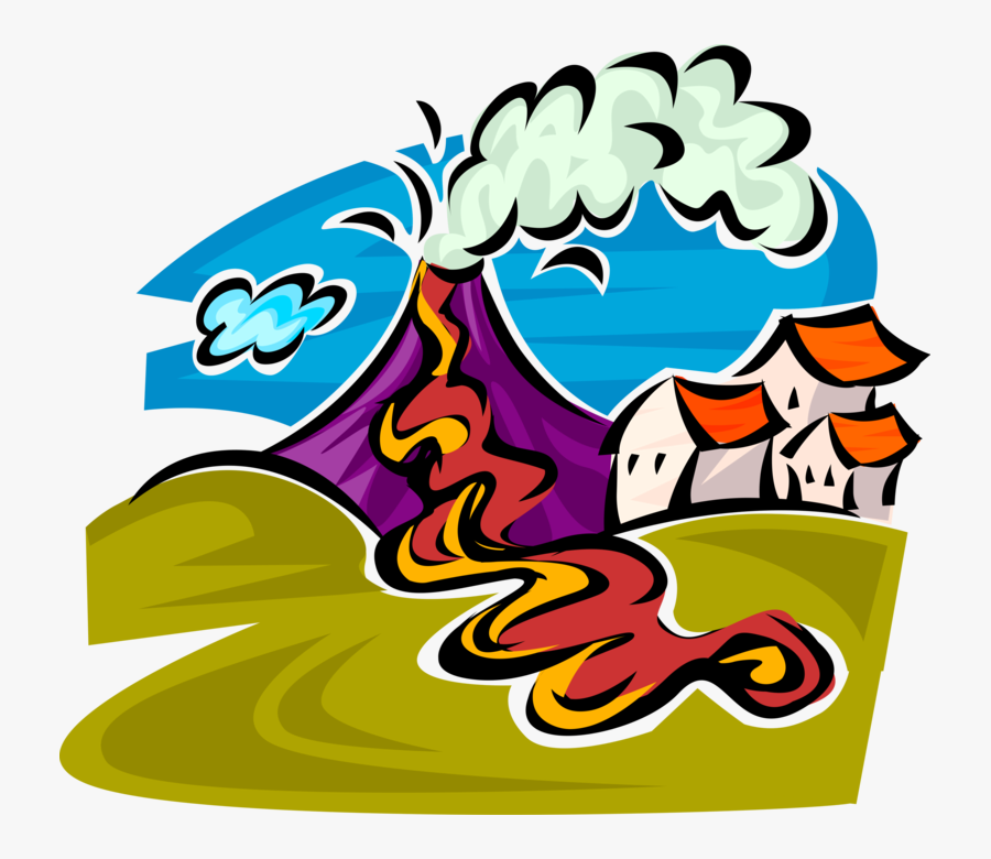 Vector Illustration Of Active Volcano Eruption Produces - Safety Measures During Volcanic Eruption, Transparent Clipart