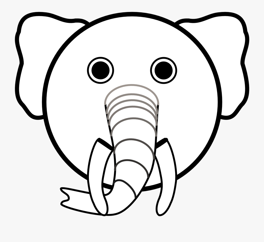 Elephant - Head - Clipart - Black - And - White - Head Elephant Clipart Black And White Png, Transparent Clipart