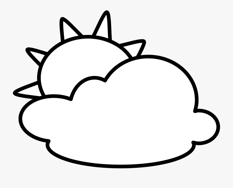 Sun And Clouds Clipart Black And White , Png Download - Clouds Clipart Black And White, Transparent Clipart