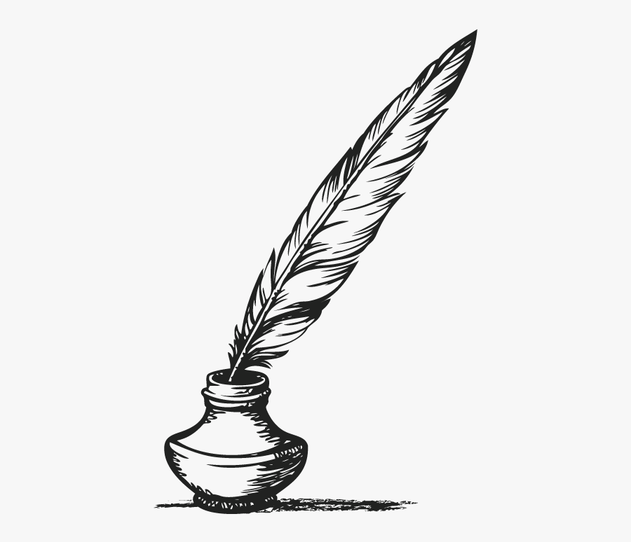 Feather Clipart Pen And Ink - Quill And Ink Clipart, Transparent Clipart