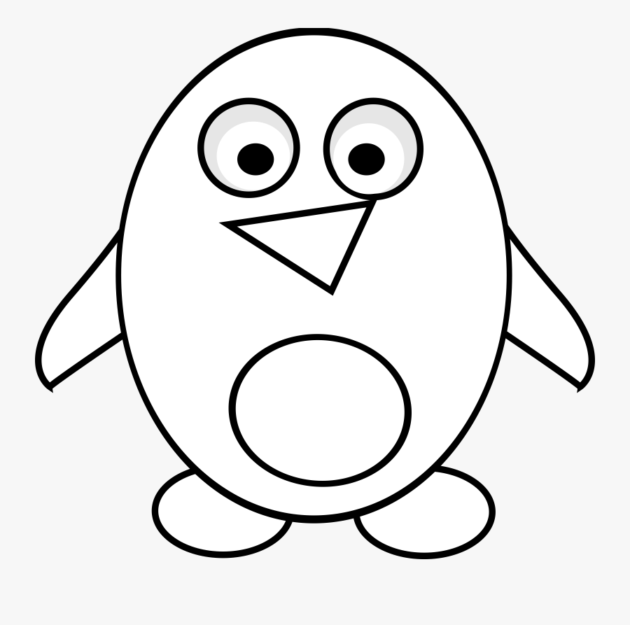 Penguin Line Art Clip Arts - Penguin Outline, Transparent Clipart