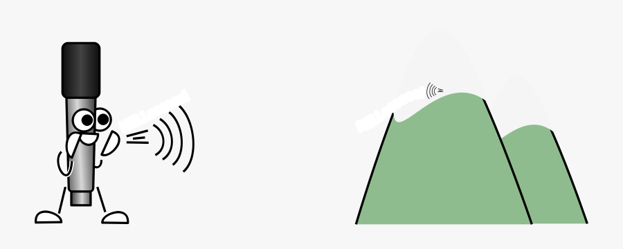 Mike The Mic With Echoing Mountains Clip Arts - Sound Echo In Mountains, Transparent Clipart