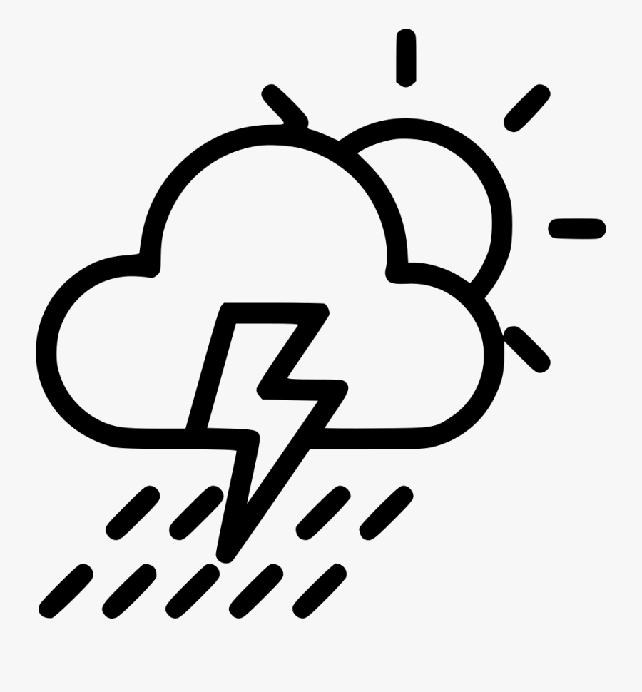 Thunder Clipart Cloudy - Clipart Lightning Bolt Thunder Cloud, Transparent Clipart