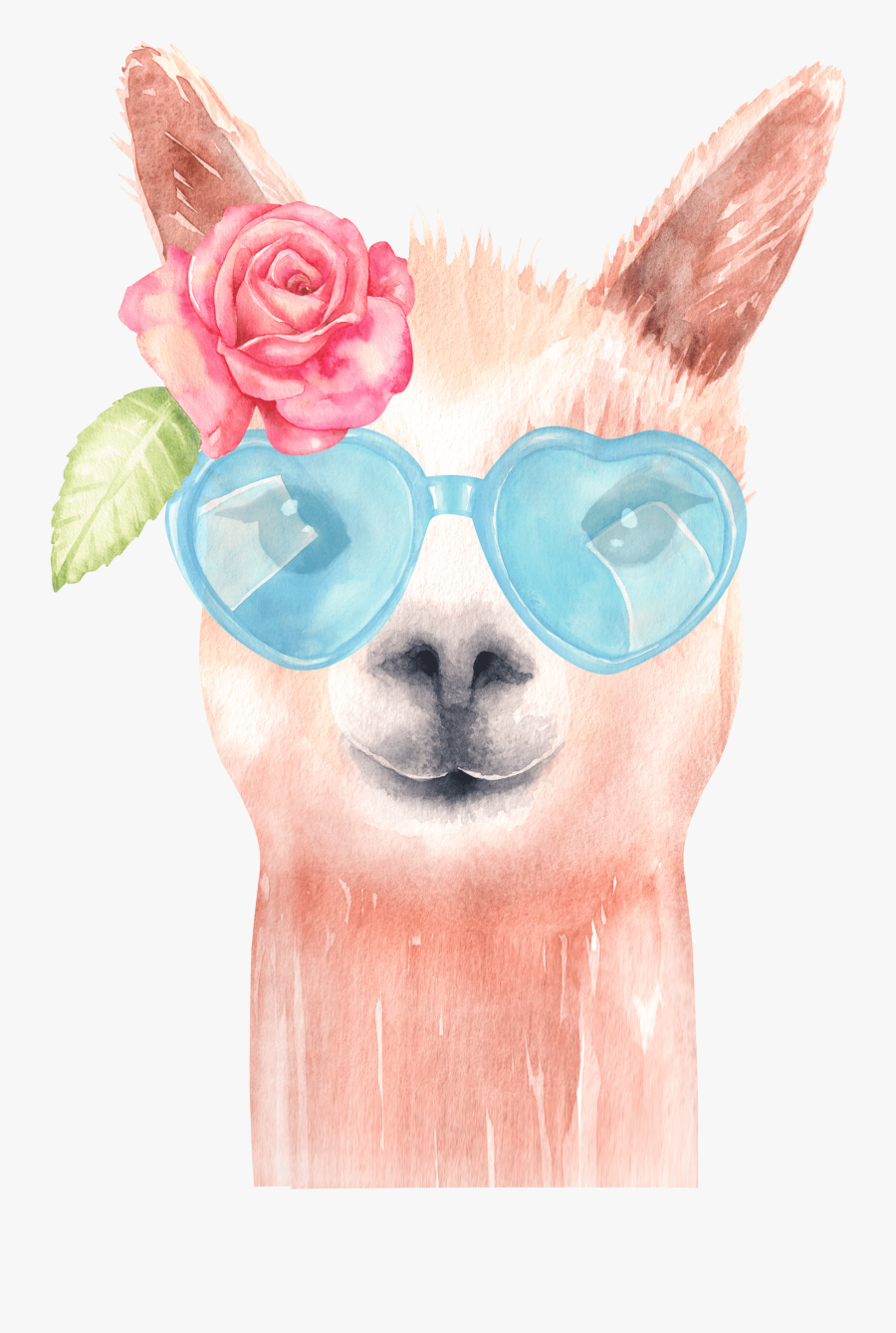 Watercolor Llama Png, Transparent Clipart