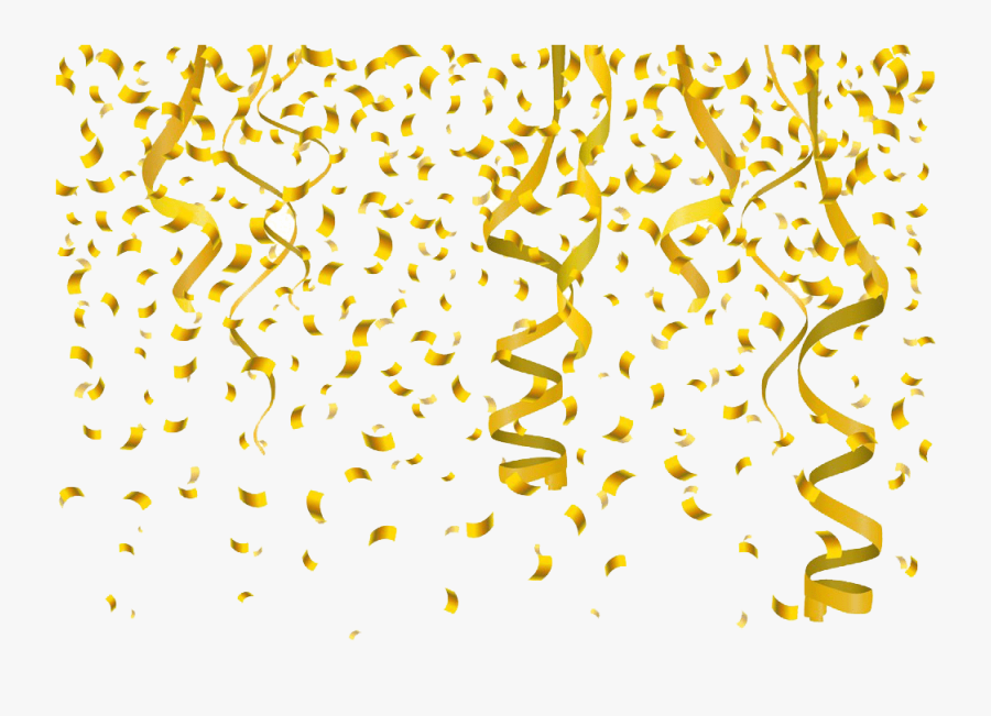 Confetti Clipart Ribbon Gold Min - Confetti Clipart Gold, Transparent Clipart
