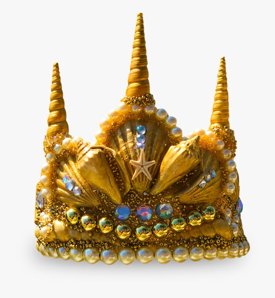 Gold Glitter Crown Png - Seashell Crown Png, Transparent Clipart