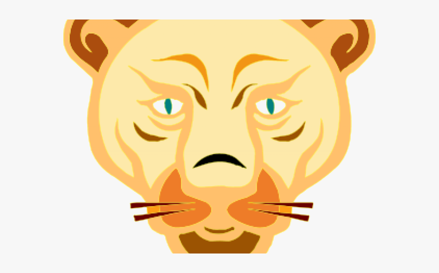 Mountain Lion Cartoon Face, Transparent Clipart