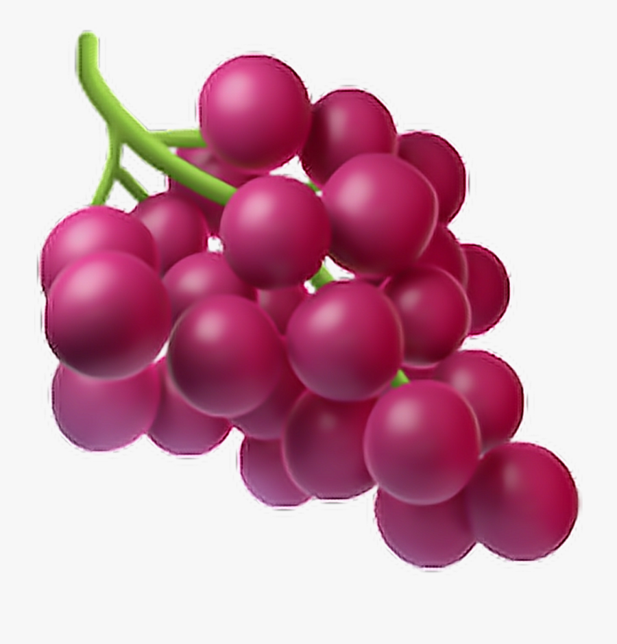 Grapes Clipart Purple Apple - Fruit Emoji, Transparent Clipart