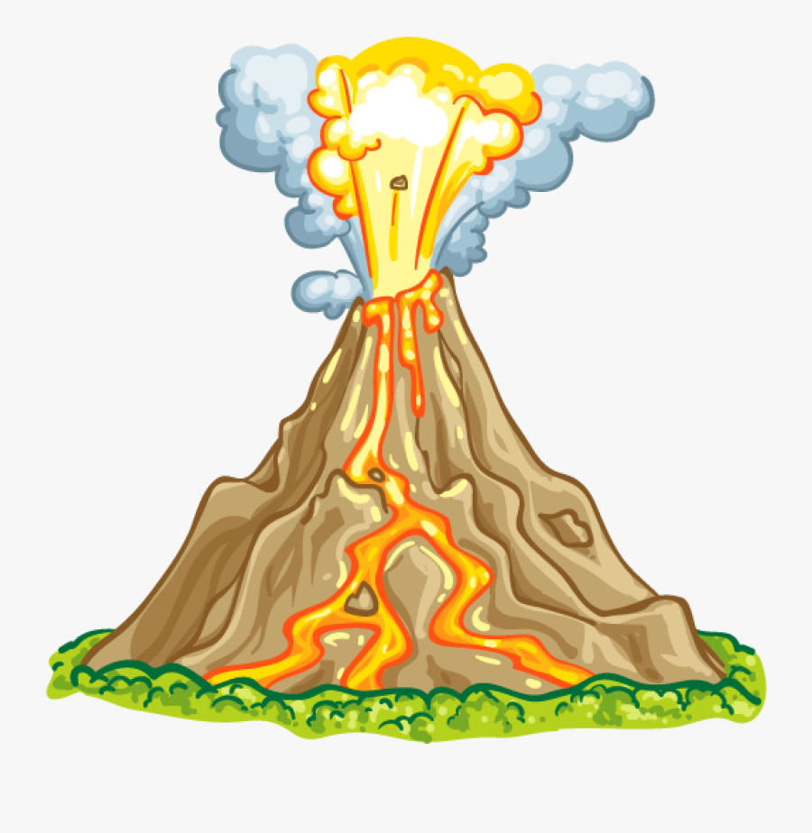 Volcano Clip Clear Background - Detail Picture Of Volcano, Transparent Clipart