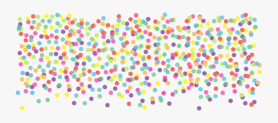 Pbl Dots Rainbow Sprinkle - Transparent Background Confetti Border, Transparent Clipart