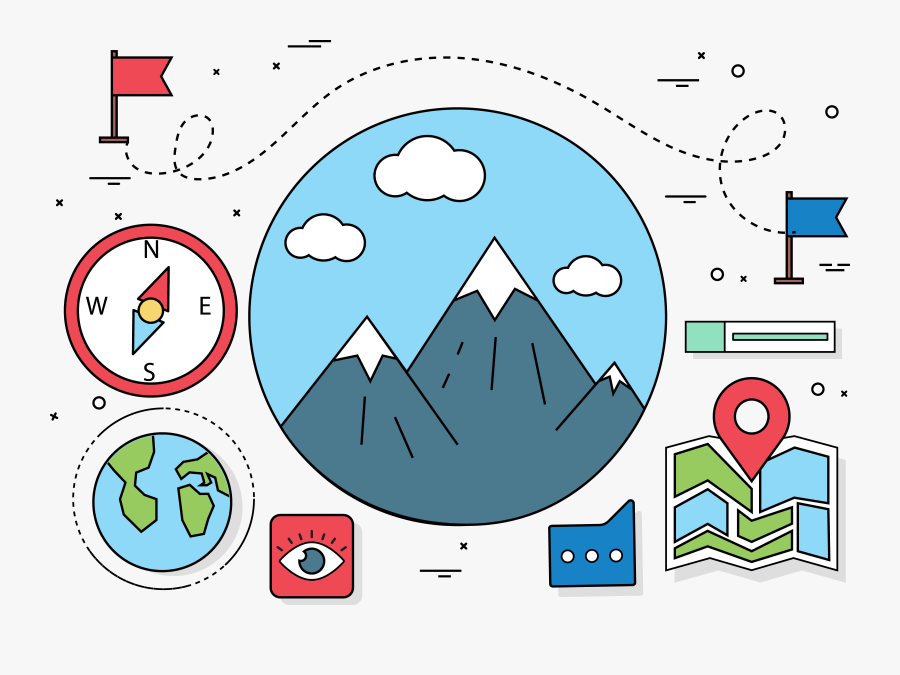 Cartoon Clip Art Mountain - Travel Flat Design, Transparent Clipart