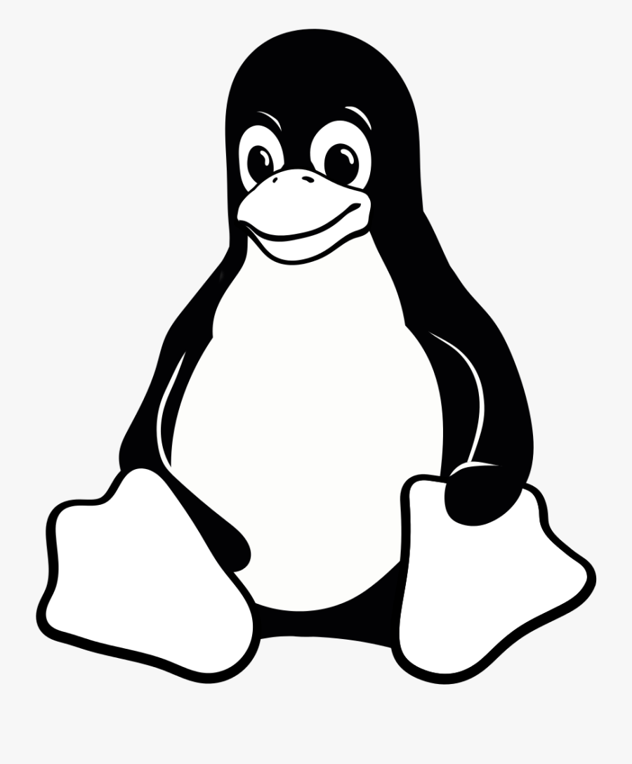 Tux Penguin Line Art - Linux Operating System Logo, Transparent Clipart