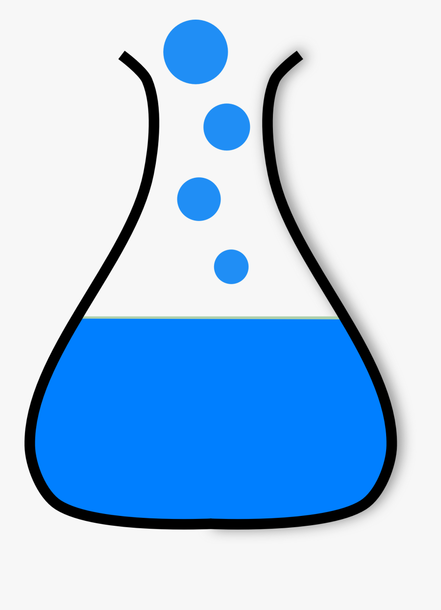 Beaker Chemistry Laboratory Flasks Clip Art - Conical Flask Cartoon Blue, Transparent Clipart